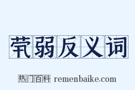 茕弱反义词是什么意思的图片